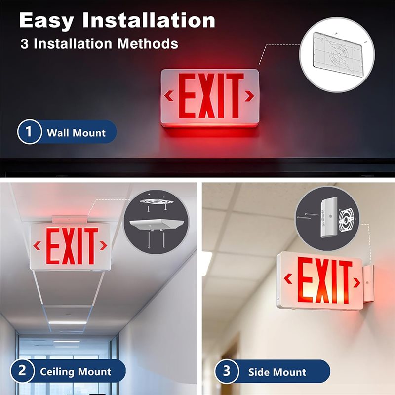 ABKQ-UL Listed LED Exit Light  - Emergency Exit Sign review and price